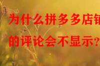 為什么拼多多店鋪的評(píng)論會(huì)不顯示？