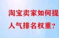 淘寶賣家如何提升人氣排名權(quán)重？