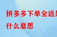 拼多多下單全返是什么意思？具體是如何操作的？