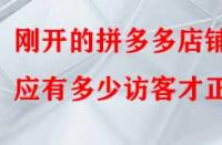 剛開(kāi)的拼多多店鋪應(yīng)有多少訪客才正常？