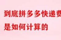 到底拼多多快遞費(fèi)用是如何計(jì)算的？