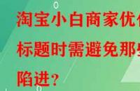 淘寶小白商家優(yōu)化標(biāo)題時需避免那些陷進(jìn)？