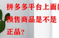 拼多多平臺上面的預售商品是不是正品？