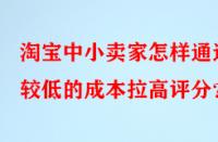 淘寶中小賣家怎樣通過較低的成本拉高評分？