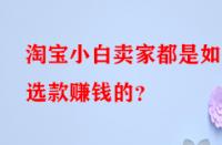 淘寶小白賣家都是如何選款賺錢的？